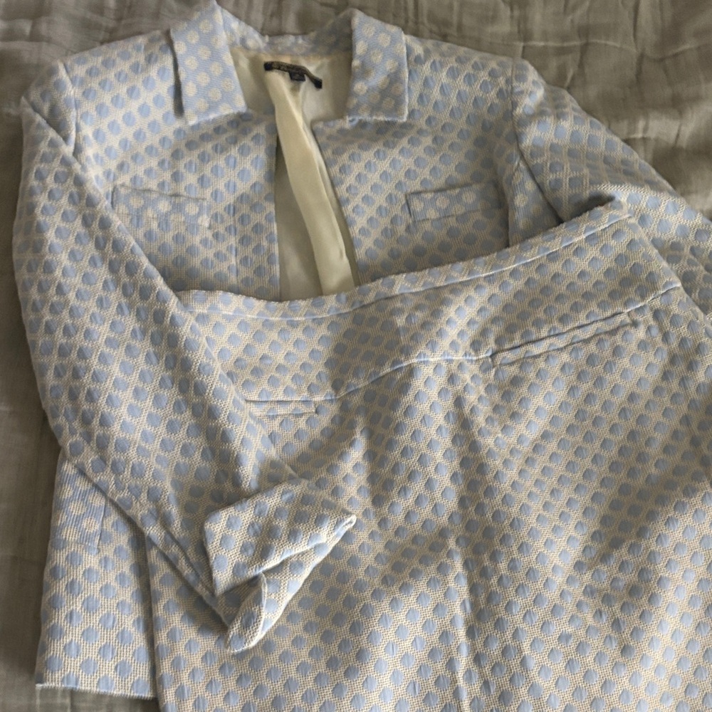 Vintage Brooks Brothers,  Blue and White Blazer and Skirt Set, size 12